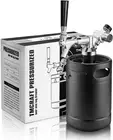 64Oz Growler Tap System, Pressurized Stainless Steel Mini Keg with Cooler Jacket