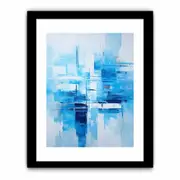 Blue Modern Art Art Framed print
