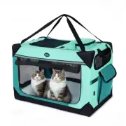 Large Cat Carrier for 2 Cats Small Dogs, 24 Inches Collapsible Soft Dog Crate...