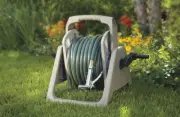 Suncast Hose Handler Taupe Resin Retractable Wall Mounted Hose Reel 100 ft. Capa