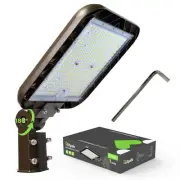 150W Parking Lot LED Shoebox Light with Adjustable Mount, Dusk to Dawn Sensor...