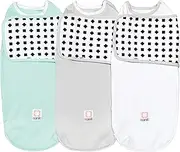 Nanit Breathing Wear Swaddle 3-Pack â€“ Works Pro Baby Monitor to Track Breathing Motion Sensor-Free, Real-Time Alerts, 100% Cotton, Size Large, 3-6 Months, Multi-Color