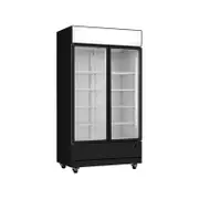 Lce Lc1000b Large Two Glass Door Colourbond Upright Drink Fridge - Black