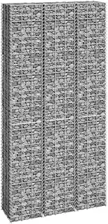 Raised Garden Bed Set of 3, Elevated Planter Box Plant Container Gabion 3 pcs 30x30x200 cm Iron