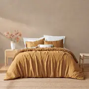 Natural Home Vintage Washed Hemp Linen Quilt Cover Set Rust (Queen,King,Super King)