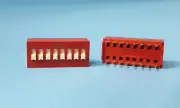 4PCS-DIP SWITCHES, BD08, SPST 8 Position Through Hole Slide, 100mA, 5V, C&K, .1A