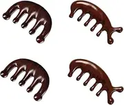 4Pcs Scalp Massage Comb,Handmade Wood Massage Comb for Scalp Stimulation and Hair Growth Meridians Comb, Wide Tooth Scalp Meridians Scraping Massage Comb Wooden Comb for Men and Women