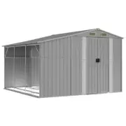 Garden Shed Outdoor Storage Tool Workshop Sheds Steel Grey 277x279x179cm
