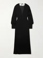 [BONDI BORN] BONDI BORN - + Net Sustain Cremona Knotted Open Back Voile Midi Dress - Black - medium medium Black