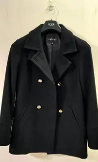 在飛比找Yahoo!奇摩拍賣優惠-日本INDIVI黑色羊毛大衣