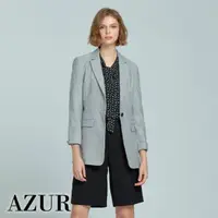 在飛比找momo購物網優惠-【AZUR】長版合身微墊肩西裝外套