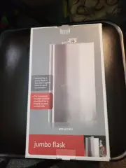 Buxton Brushed Stainless Steel Jumbo Flask 60 Fluid Ounces New Box BIG! C PIC!