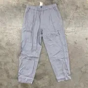 Eileen Fisher Pull On Organic Linen Pants Small Gray Ankle Weightless