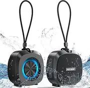 PEICHENG Speaker, Small Portable Bluetooth Wireless IPX5 Waterproof Shower Speaker,Loud Stereo Sound Deep Bass,TWS Paire, RGB Lights,Long Playtime for Outdoor Party, Great Gift,1PC(Black)