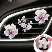 Pearl Daisy AromaBoost Car Diffusers - 3pcs with Mask Hook & Rhinestone Bling Decoration