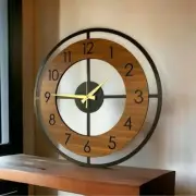 Wooden Black Walnut Wall Clock Decorative Design Silent Modern Clock 50x50cm