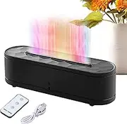 Bedroom Humidifier - 260ml Cool Mist Humidifiers with 7 Color Light - 3-Gear Timing Flame Scent Diffuser with Remote Control for Bedroom Bedside Travel Dorm