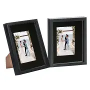 2x Black 8" x 10" 3D Box Photo Frames Black 4" x 6" Mount Craft Shadow Picture
