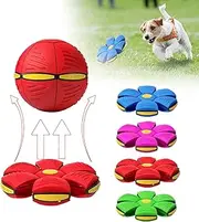 The Doggy Disc Ball, Doggie Disc Ball, Dog Disc Ball That Jumps, Interactive Dog Ball, Interactive Toy for Pups, UFO Magic Ball, Doggy Disc Ball for Large Dogs, Outdoor Yard Dog Toys (red,No Lights)