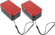 GANAZONO 2pcs Fishing Red Worm Box Fishing Lures Kit Fishing Bead Bait Worm Containers Fishing Lure Organizer Insulated Fishing Bait Container Fishing Lure Kit Orange Plastic