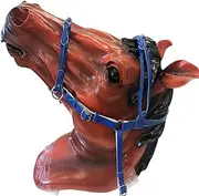 Adjustable Horse Riding Halter Head Collar Durable Leather Metal Rein Horse Bridle Training Match Practical Equestrian Equipment (Color : Blue)