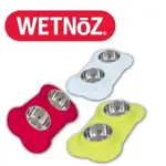 【WETNOZ】骨頭造型雙碗-適中小型犬貓(白色、桃紅、綠色)