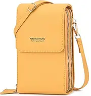 [BAG WIZARD] Women Crossbody Wallet Purse with Phone Holder Lightweight Touch Screen Bag Purse PU Leather RFID Blocking Purse