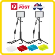 Neewer 2 Packs Dimmable 5600K USB LED Video Light With Adjustable Tripod Stand