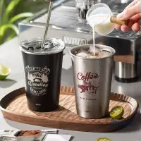 在飛比找蝦皮購物優惠-客製化 【隨行杯】不鏽鋼 隨手杯 咖啡杯 便攜戶外野餐水杯 