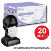 20 Boxes Ultra Health 3PLY Children Kids Face Masks Level 2 TGA Approved