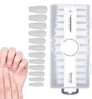 Cileznw Acrylic Nail Tips, Acrylic Nail Tips - 240 Pieces Thin Acrylic Nail Tops - 12 Sizes, Half Cover Nail Tips, No Traces, Easy Nail Extension Set with Household Storage Box