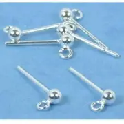 6 Sterling Silver Ball Stud Earrings Jewelry Piercings 3mm