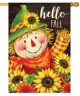 Sunflower Scarecrow House Flag