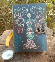 Indian handmade leather journal mother of earth deckle edge paper journal