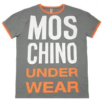 在飛比找PChome24h購物優惠-MOSCHINO UNDERWEAR寬版棉質短T恤.灰/橘邊