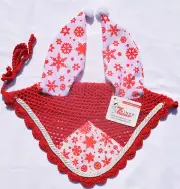 Snowflakes costume Double Hat Horse Ear Bonnet Fly veil Full Christmas gift