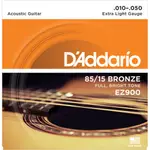 『俠客樂器 SHARK MUSIC』正版公司貨 D'ADDARIO 木吉他套弦 木吉他弦-EZ900