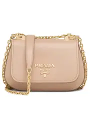 Prada Saffiano Leather Shoulder Bag in Cameo Beige