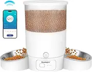 Automatic Cat Feeder for 2 Cats, SURDY 2.4G/5G WiFi Smart Pet Feeder with APP Control for Remote Feeding, 3L Timed Pet Feeder Programmable 1-10 Meals, Dual Power Supply, 10s Meal Call