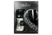 Kraken Black Spiced Rum 1L + Smoked Highball Glass Gift Pack