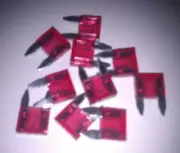 10 amp RED MINI BLADE FUSES 11mm LONG MINI SPADE FUSE PACKET OF 5 10amp 410