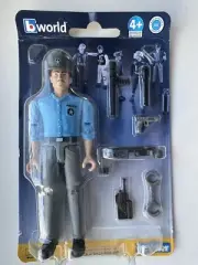 Bruder 60050 bworld Policeman Police Officer Figure +Accessories NEW Sealed Card
