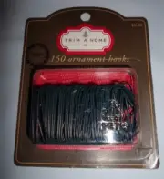 TRIM A HOME 150 GREEN CHRISTMAS ORNAMENT HOOKS 1.375" NEW