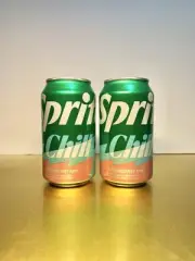 New Limited Sprite Strawberry Kiwi Lemon Lime Chill Soda 12floz (2 Cans)