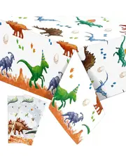 130cm x 220cm Dinosaur Table Cover Party Supplies Jungle Theme Watercolour Style Tablecloth Kids Children Birthday Party Decoration