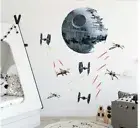 Star Wars Spaceship Battle Wall Sticker Nursery Decor Decal X-Wing Death Star
