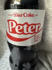 Share a Coke with Peter 2025 Personalized Gift Coca~Cola Bottle 20oz Diet