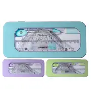 8Pcs Geometry Set Students Math Protractor Compass Box Protactor Kit School
