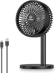 LEMOISTAR 6 INCH USB Desk Fan, 4 Speed Strong Airflow, Ultra Quiet, Portable Mini Desktop Table Fan, Free Angle Adjustable for Better Cooling, Small Personal Fan for Home Office Bedroom Travel