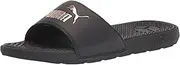 [PUMA] Women's Cool Cat Slide Sandal, Black/Rose Gold, US 7